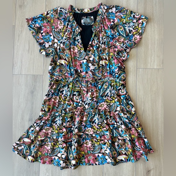 HTF By Anthropologie Robin Tiered Mini Dress Size M EUC Floral flirty boho - Picture 5 of 14